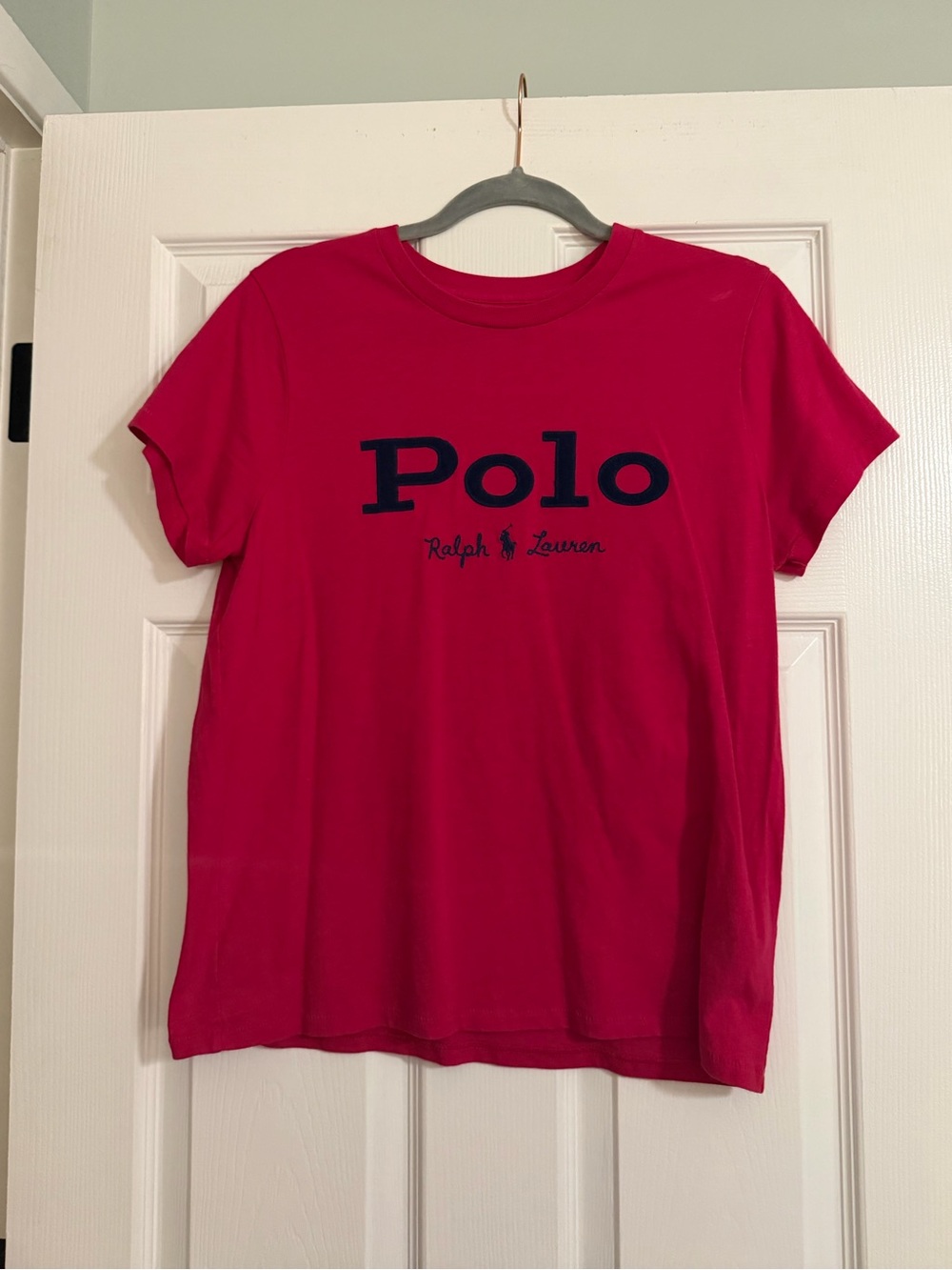 Polo Ralph Lauren Women's Dark Pink Embroidered Logo Tee
